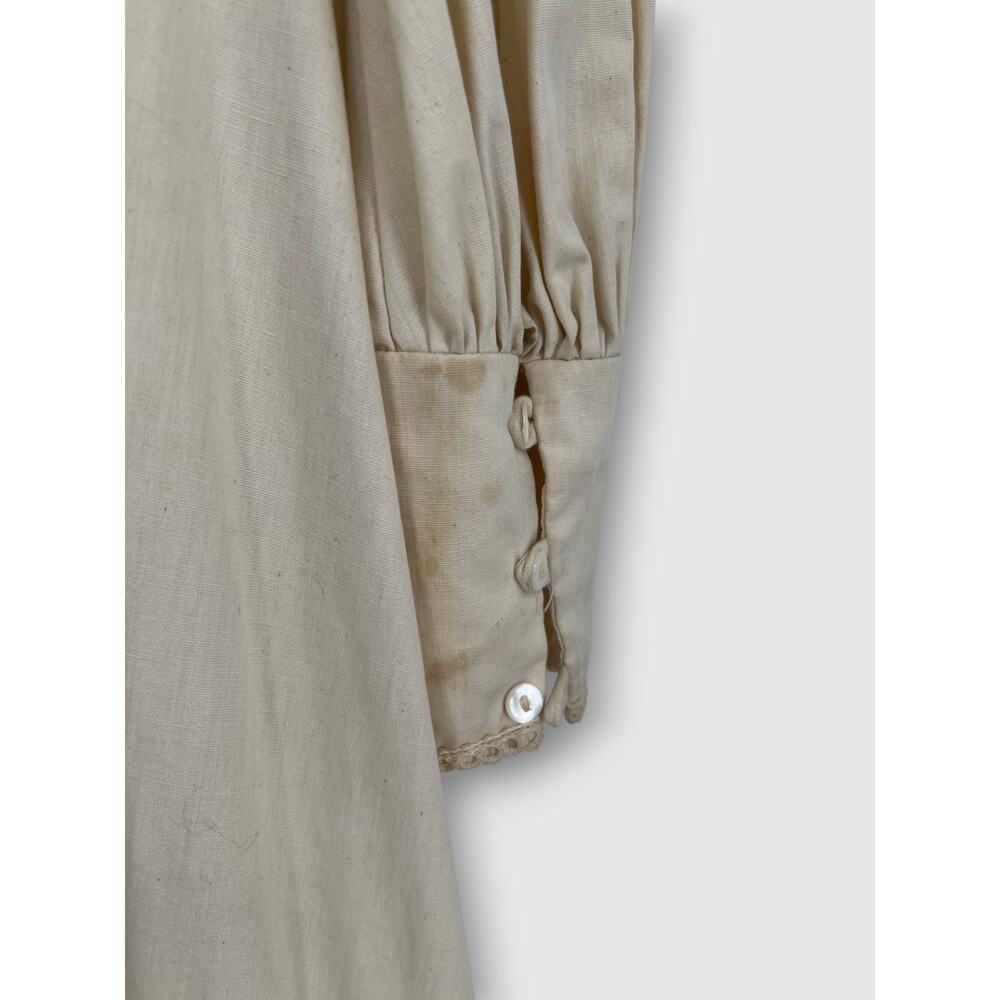 70s Vintage Gunne Sax Prairie Maxi Dress Forest Green Velvet Bodice Cream Cotton - Picture 6 of 7